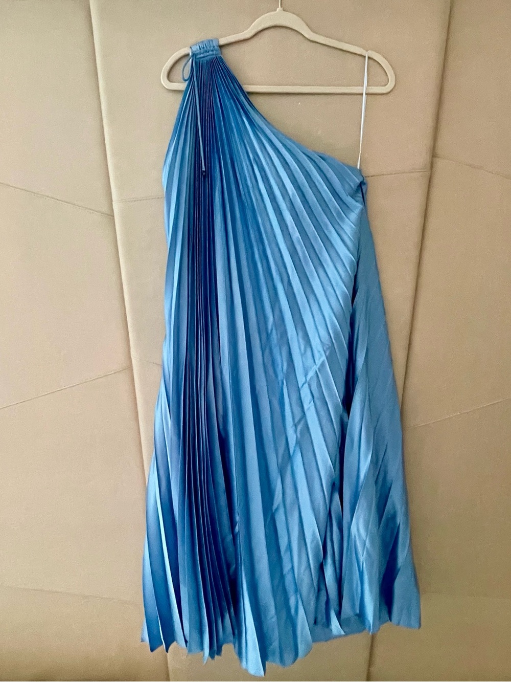 Dress Forum One-Shoulder Pleated Blue Asymmetrical Dress
